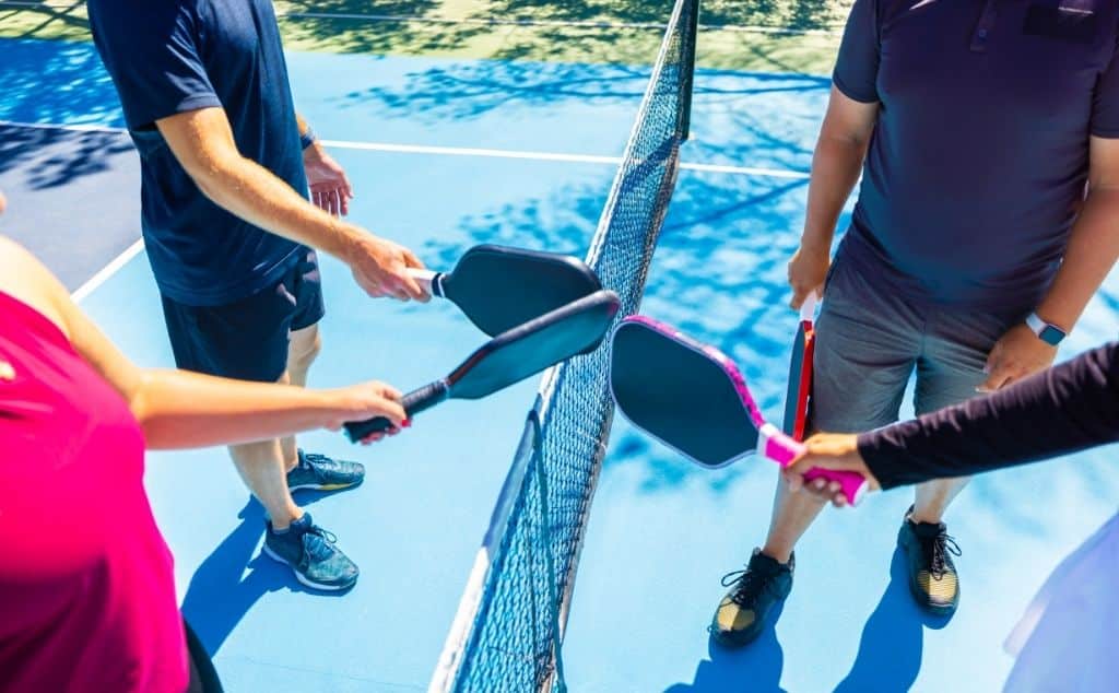 player on pickleball court